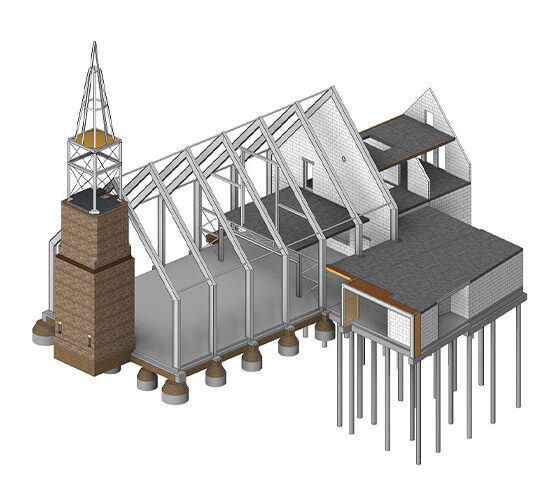 Constructietekening Kerkgebouw Hoek Faktor Civil Engineering